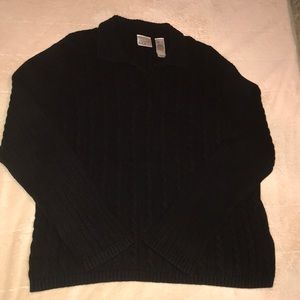 Black cable knit pullover